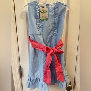 The Oaks Blue Dress with Pink Sash